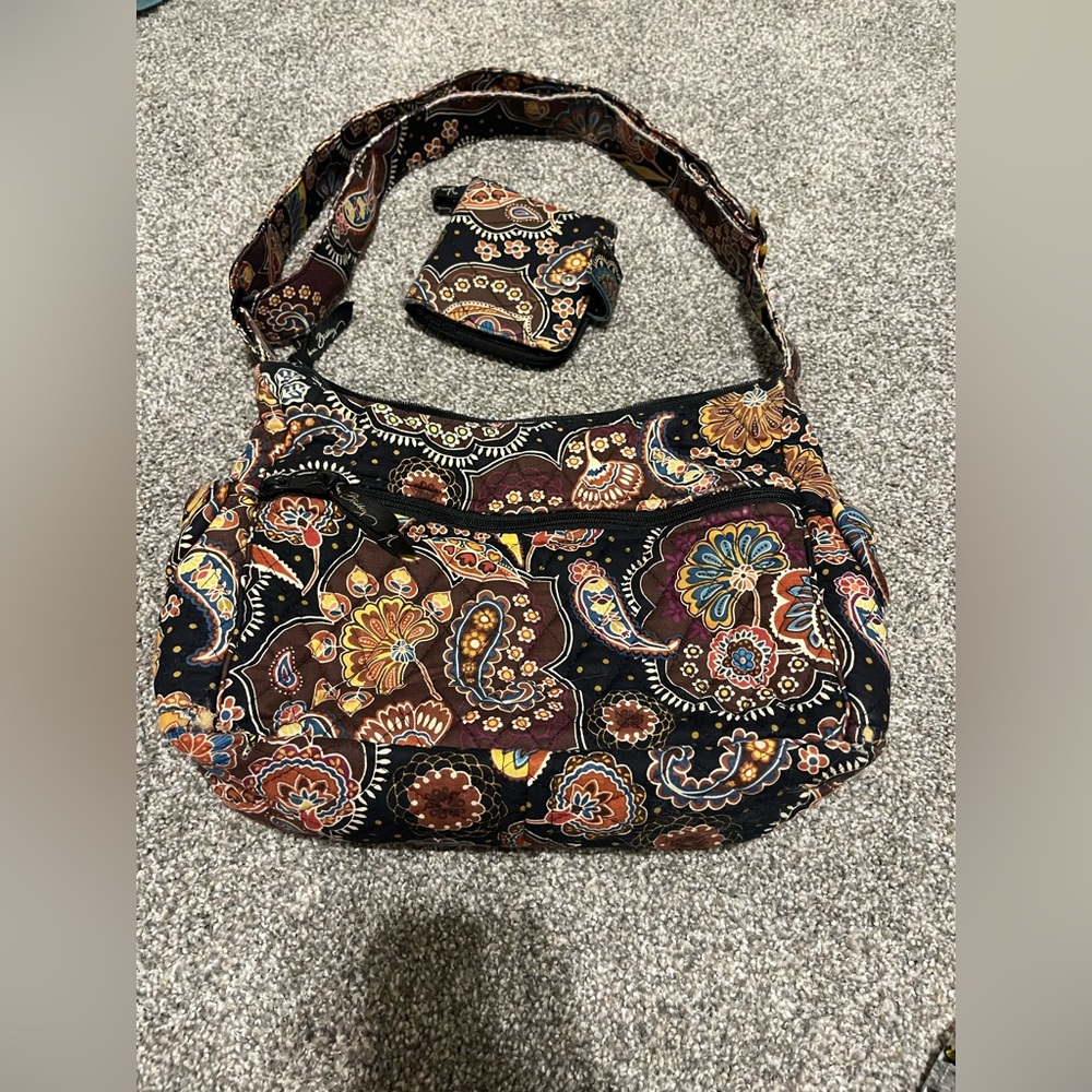 Vera Bradley shoulder bag and wallet in Cafe Latte